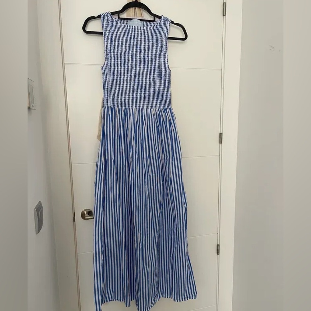 Hill House Striped Blue and White Nap Dress
